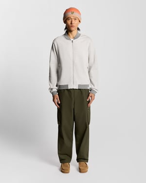 Lyle & Scott Half Raglan Mouw Jersey Bomber - Grijs
