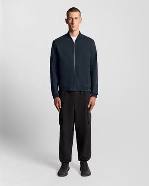 Lyle & Scott Halvlång ärm Jersey Bomber - Marinblå