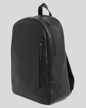 Lyle & Scott Leather Backpack - Black