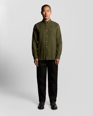 Lyle & Scott Overhemd met Knopen in Flanel - Groen
