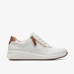 Un Rio Zip White Leather Trainers
