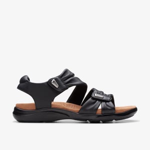 Kitly Ave Zwarte Leren Sandalen