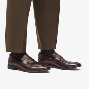 Brandon Step Dark Brown Lea Shoes