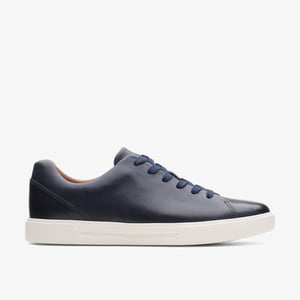 Un Costa Lace Navy Leather Trainers