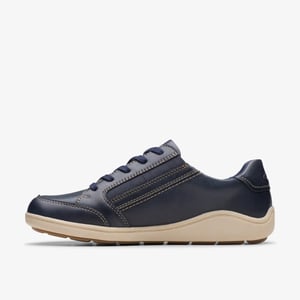 Bryianne Bayla Navy Leather Trainers
