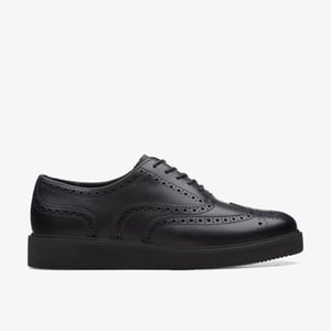 Glickly Brogue 2 Svarta Läder Skor