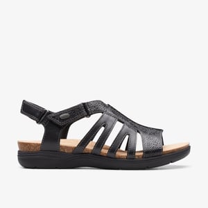 April Belle Zwarte Leren Sandalen