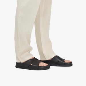 Torford Cross Svarta Läder Sandaler