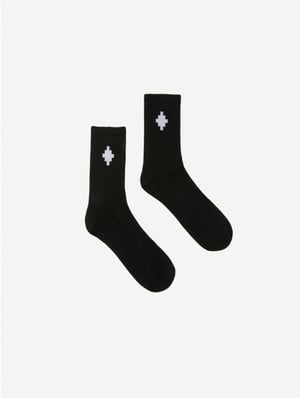 Marcelo Burlon Cross sideway short socks white
