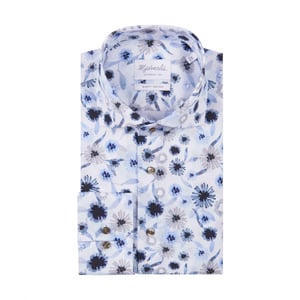 Michaelis Overhemd met grote bloemen en lichte knopen