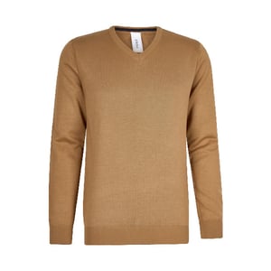 Hønk Camel katoenen pullover met v-hals