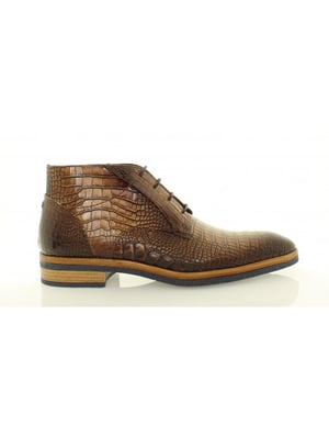 Giorgio 73533 bruin cognac croco print met blauwe rubber zool