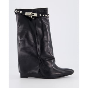 Gibaldi Dames studded shiny leather wedge