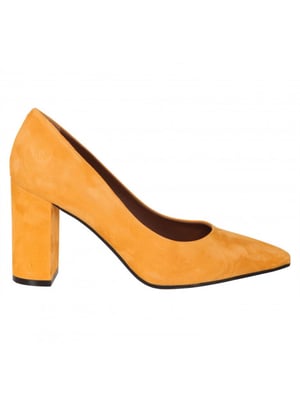 Evaluna EL1791 prachtige suède pump van hoge kwaliteit in Oranje( Flecce) de mode trend
