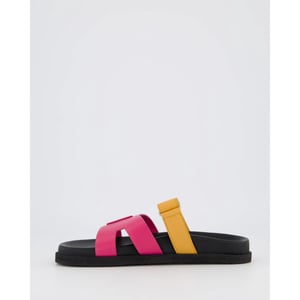 Gibaldi Dames ibiza slipper zwart/fuxia