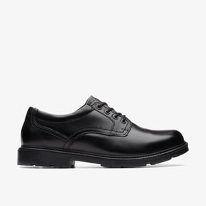 Lane Stride Black Leather Shoes
