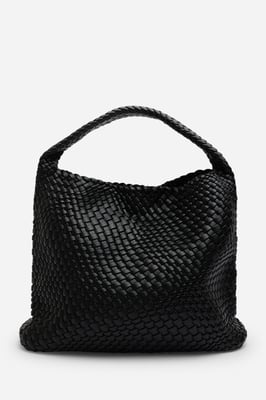 Wheres That From Womens 'Stone' Weave Detail Faux Leather Shoulder Bag