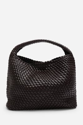 Wheres That From Womens 'Stone' Weave Detail Faux Leather Shoulder Bag