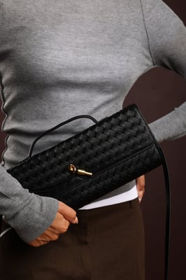 Wheres That From Womens 'Petal' Envelope Style Woven Clutch Bag