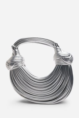 Wheres That From Womens 'Blossom' Curved Metallic Shoulder Bag
