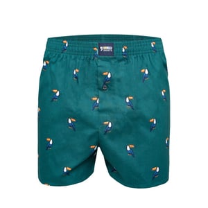 Happy Shorts X heren wijde boxershort met binnenbroek toekan print
