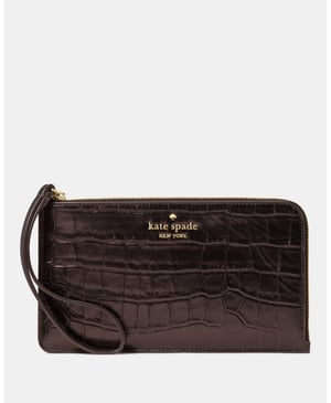 Lucy Croc Embossed Medium L-Zip Wristlet