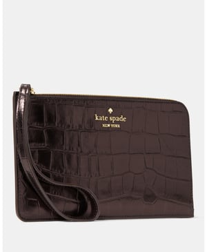 Lucy Croc Embossed Medium L-Zip Wristlet