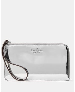 Lucy Mirror Metallic Medium L-Zip Wristlet
