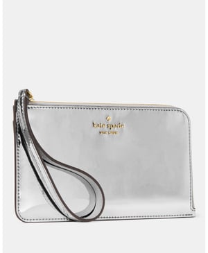 Lucy Mirror Metallic Medium L-Zip Wristlet