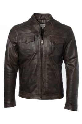 'Edinburgh' Real Leather Bomber Jacket