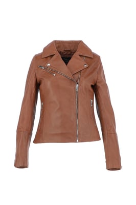 'Giulia' Ladies Veg Tanned Leather Biker Jacket