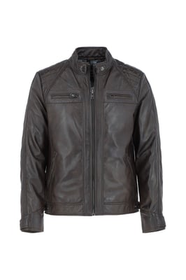 'Bronx' Real Leather Biker Jacket