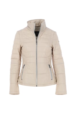'Anita' Real Leather Stitch Detailing Jacket