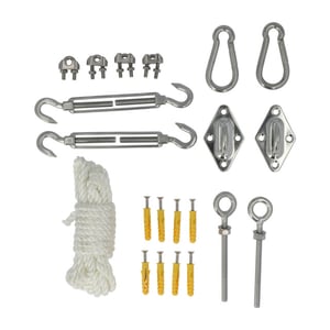4gardenz ® 29 delige schaduwdoek bevestigingset rvs/nylon paal-muur
