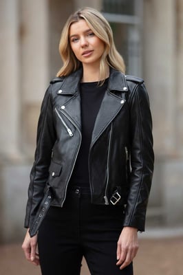 'Stella' Real Leather Fashion Biker Jacket