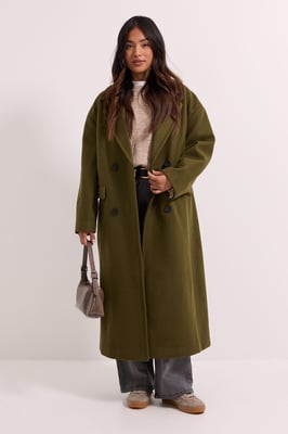 Petite Relaxed Buttoned Midi Coat