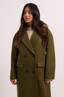 Petite Relaxed Buttoned Midi Coat