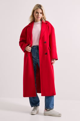 Relaxed Buttoned Midi Coat