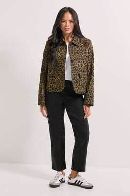 Animal Print Pocket Detail Jacket