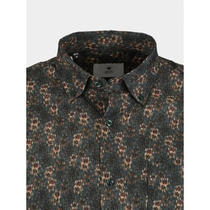 Bos Bright Blue Casual hemd lange mouw grey with flowers 26413/v01