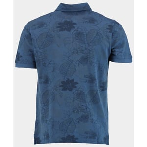 Bos Bright Blue Polo korte mouw polo print 2822425/215 denim