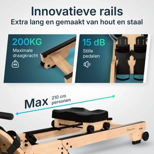 Mirlux Roeitrainer rowforge hout met waterweerstand