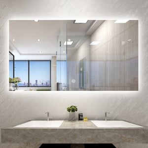 Vtw Living Badkamerspiegel 120 x 80 cm led verlichting en anti condens verwarming