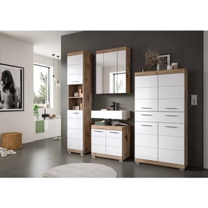 Furnilux Wave badkamercombinatie wit hoogglans mdf tz nox nb