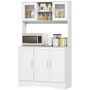 Homcom Keukenkast scandinavisch design met glazen deuren -