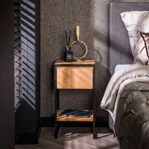 Hoyz nachtkastje 1l xs straight wood massief acacia naturel