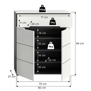Furnilux Canu schoenenkast nb basaltgrijs nb