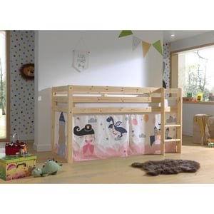 Lucevi pino halfhoogslaper h115cm + ladder + princess sophie gordijntjes -