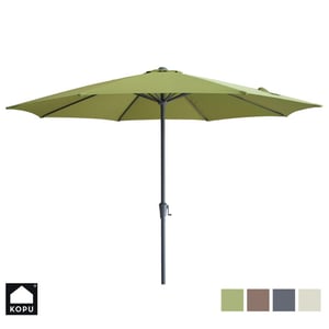 Kopu ® madrid 350 cm grote parasol rond met beschermhoes olijfgroen