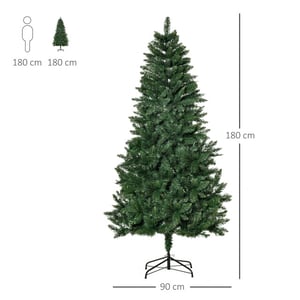 Homcom Kunstkerstboom 180 cm pijnboom kunstmatig, met 724 takken, metalen